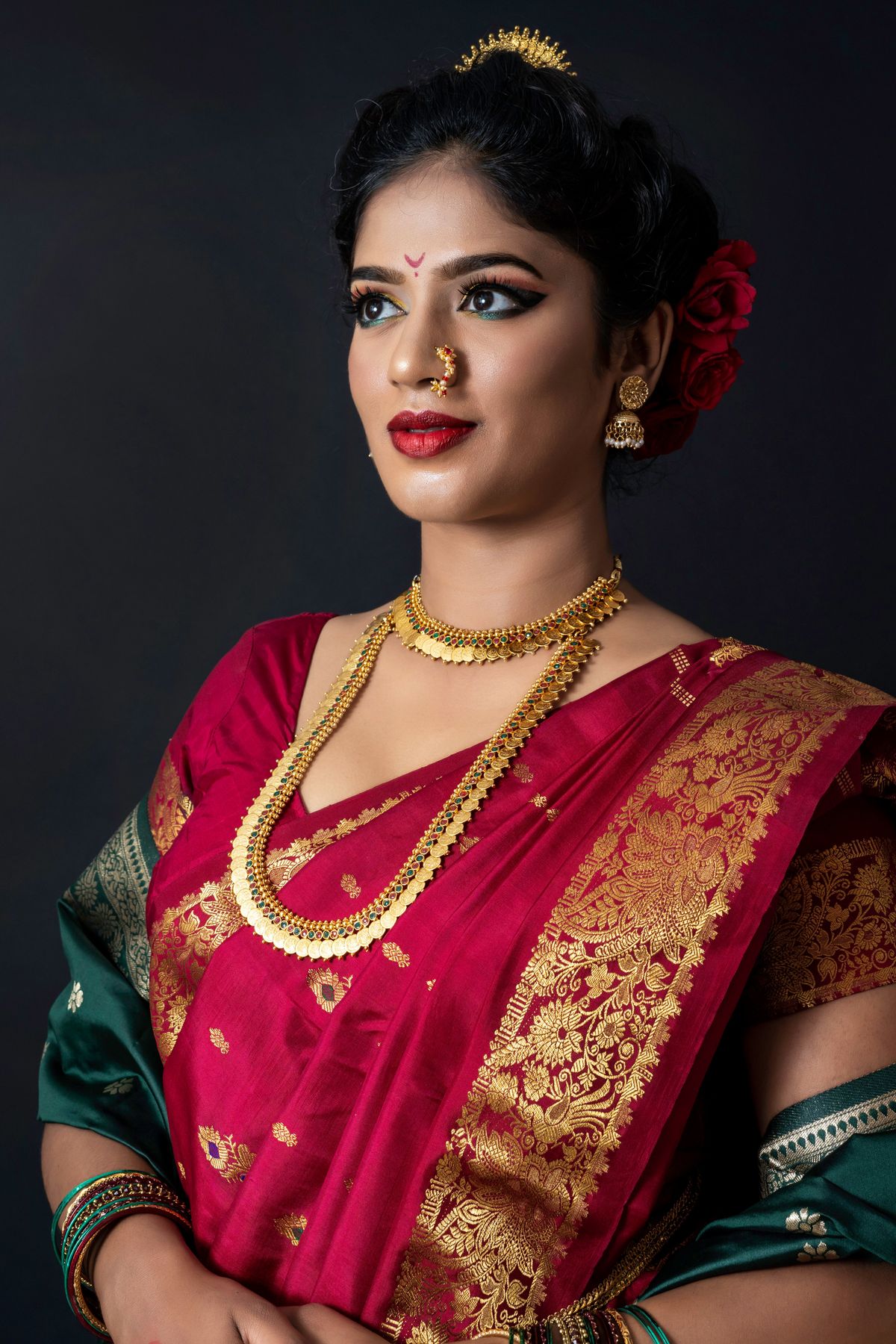 Indian fashion portrait in traditional attire (stock photo)